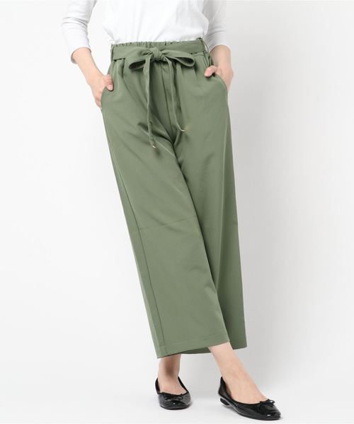 おしゃれスタ(オシャレスタ)の「シルケットポンチ ベルト付ギャザーPNT(LC)(その他パンツ・レディース・ベージュ/ネイビー/カーキ/ピンク・FREE)」の8枚目の写真