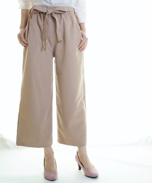 おしゃれスタ(オシャレスタ)の「シルケットポンチ ベルト付ギャザーPNT(LC)(その他パンツ・レディース・ベージュ/ネイビー/カーキ/ピンク・FREE)」の11枚目の写真
