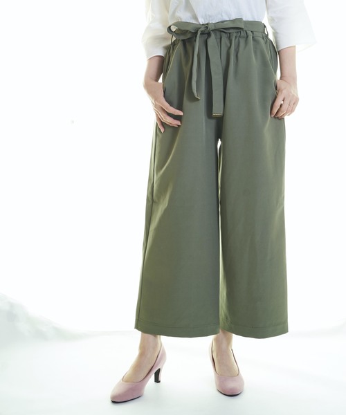 おしゃれスタ(オシャレスタ)の「シルケットポンチ ベルト付ギャザーPNT(LC)(その他パンツ・レディース・ベージュ/ネイビー/カーキ/ピンク・FREE)」の13枚目の写真