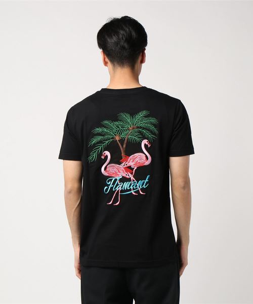 おしゃれスタ(オシャレスタ)の「フラミンゴ刺繍クルーネックTシャツ(KU)(Tシャツ/カットソー・メンズ・ホワイト/ブラック・M/L)」の8枚目の写真