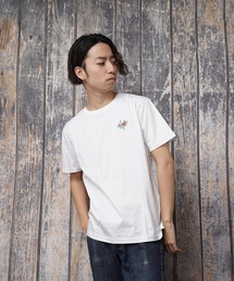 フラミンゴ刺繍クルーネックTシャツ(KU)
