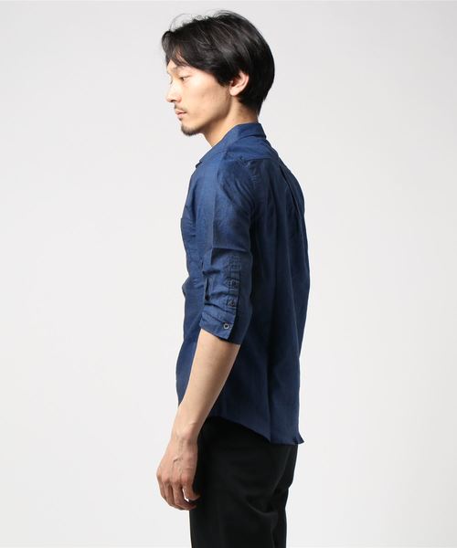 GOSTAR DE FUGA(ゴスタール ジフーガ)の「ハードマンズリネン7分シャツ(シャツ/ブラウス・メンズ・ホワイト/ライトブルー/ダークブルー/ライトパープル/オレンジ・M/L/XL)」の6枚目の写真