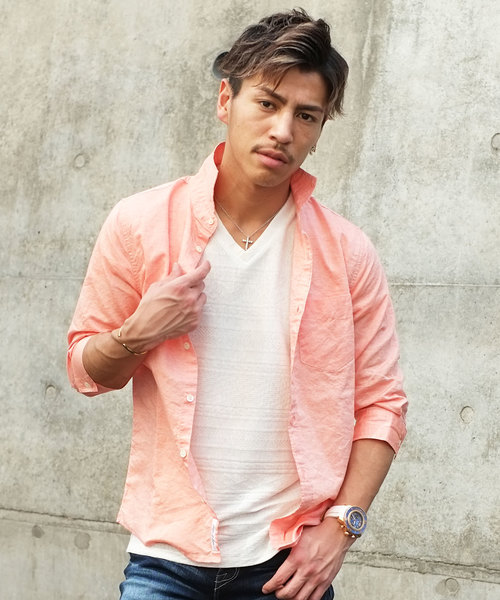 GOSTAR DE FUGA(ゴスタール ジフーガ)の「ハードマンズリネン7分シャツ(シャツ/ブラウス・メンズ・ホワイト/ライトブルー/ダークブルー/ライトパープル/オレンジ・M/L/XL)」の1枚目の写真