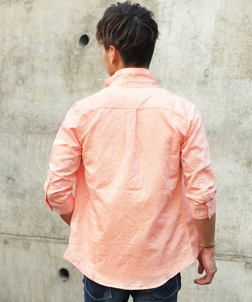 GOSTAR DE FUGA(ゴスタール ジフーガ)の「ハードマンズリネン7分シャツ(シャツ/ブラウス・メンズ・ホワイト/ライトブルー/ダークブルー/ライトパープル/オレンジ・M/L/XL)」の8枚目の写真