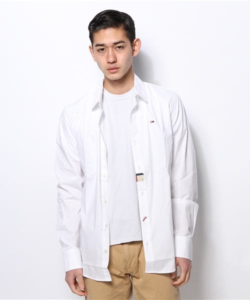 TOMMY HILFIGER（トミーヒルフィガー）の「SABIM SHIRT L/S KIR（シャツ/ブラウス・メンズ・ホワイト/ブラック・LARGE/X-LARGE/SMALL/MEDIUM）」の2枚目の写真