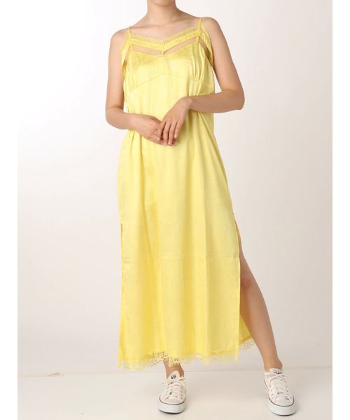 jouetie（ジュエティ）の「カラーランジェリーワンピース（ワンピース・レディース・グレー/ピンク/イエロー/ブラウン・MEDIUM）」の3枚目の写真