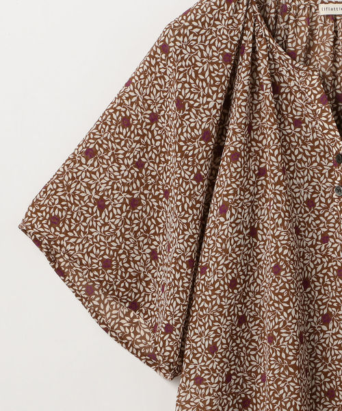 liflattie ships（リフラティ シップス）の「liflattie ships:フラワープリントギャザーブラウス（シャツ/ブラウス・レディース・ブラウン/グリーン/ナチュラル・SMALL/MEDIUM）」の19枚目の写真