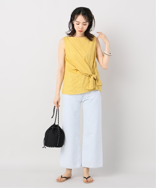 B.C STOCK（ベーセーストック）の「カラミストライプノースリブラウス（シャツ/ブラウス・レディース・ホワイト/ブラック/イエロー・FREE）」の11枚目の写真