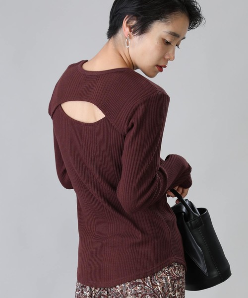 FREAK'S STORE,ワイドランダムテレコバックオープントップス (バックシャン) WEAR