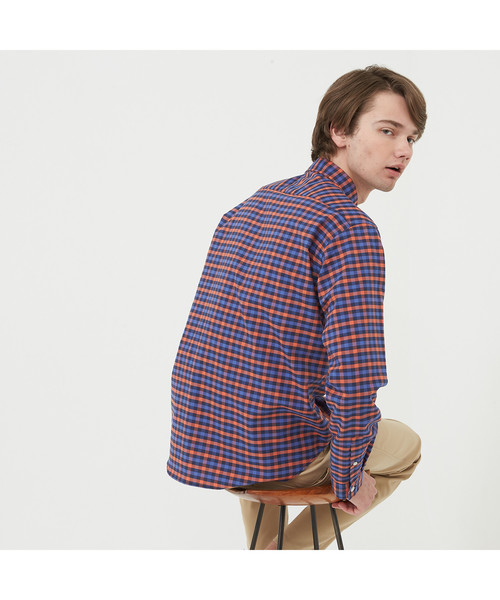 AIGLE(エーグル)の「吸水速乾 オックスフォード 長袖チェックシャツ(シャツ/ブラウス・メンズ・ブルー/ダークネイビー・MEDIUM/LARGE/SMALL/X-LARGE)」の15枚目の写真