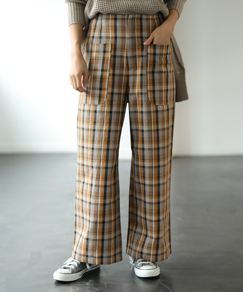 AMERICAN HOLIC(アメリカンホリック)の「パッチポケット綿ツイルワイドパンツ *(その他パンツ・レディース・ベージュ/グリーン/その他5/キャメル・S/M/L)」の16枚目の写真