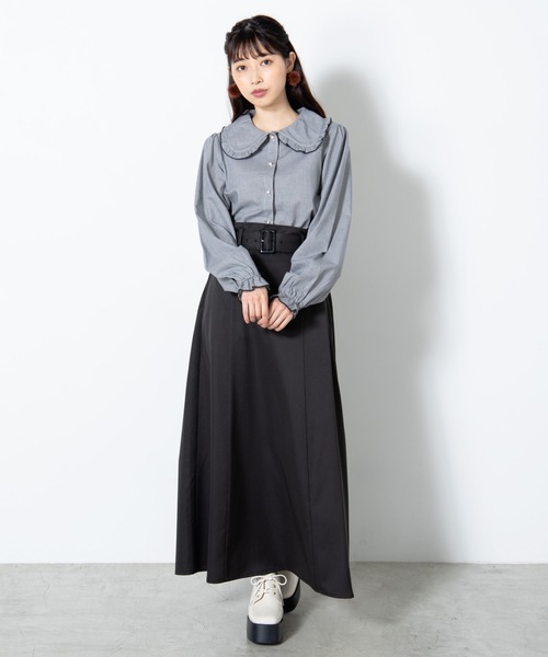 WEGO(ウィゴー)の「WEGO/ビッグカラーパールボタンブラウス(シャツ/ブラウス・レディース・パープル/ホワイト/ライトブラウン/ブラック系その他2・FREE)」の20枚目の写真