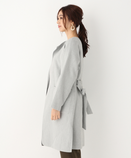 GLOBAL WORK(グローバルワーク)の「Wフェイス着流しコート/834482(その他アウター・レディース・ライトグレー/ベージュ・FREE)」の7枚目の写真