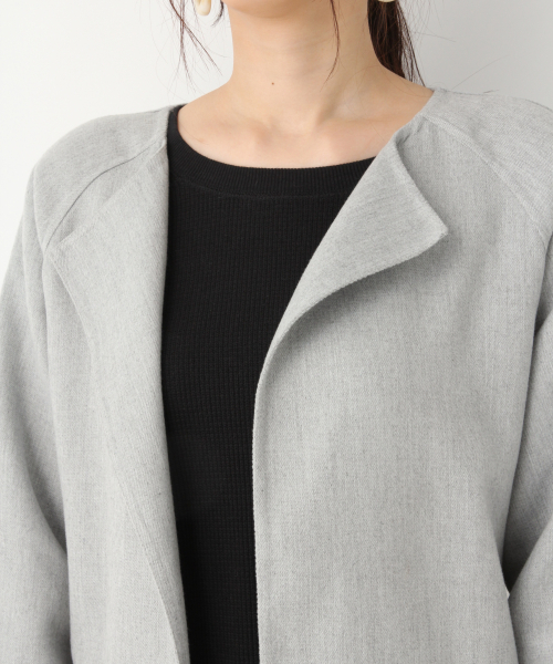 GLOBAL WORK(グローバルワーク)の「Wフェイス着流しコート/834482(その他アウター・レディース・ライトグレー/ベージュ・FREE)」の8枚目の写真
