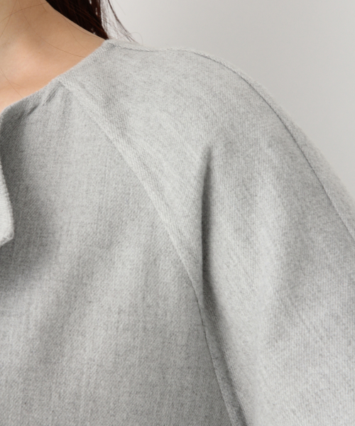 GLOBAL WORK(グローバルワーク)の「Wフェイス着流しコート/834482(その他アウター・レディース・ライトグレー/ベージュ・FREE)」の9枚目の写真