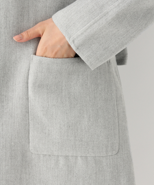 GLOBAL WORK(グローバルワーク)の「Wフェイス着流しコート/834482(その他アウター・レディース・ライトグレー/ベージュ・FREE)」の12枚目の写真