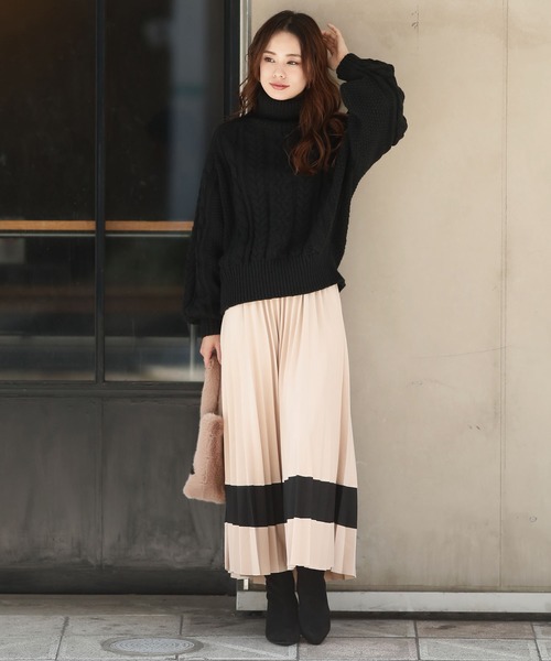 Girly Doll(ガーリードール)の「ケーブルタートルニット(ニット/セーター・レディース・ブラック/ブラック系その他/アイボリー/ホワイト系その他/ブラウン/ブラウン系その他・FREE)」の22枚目の写真