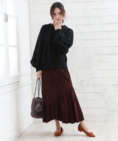 Girly Doll(ガーリードール)の「ケーブルタートルニット(ニット/セーター・レディース・ブラック/ブラック系その他/アイボリー/ホワイト系その他/ブラウン/ブラウン系その他・FREE)」の8枚目の写真