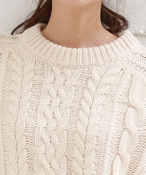 Girly Doll(ガーリードール)の「ケーブルタートルニット(ニット/セーター・レディース・ブラック/ブラック系その他/アイボリー/ホワイト系その他/ブラウン/ブラウン系その他・FREE)」の14枚目の写真