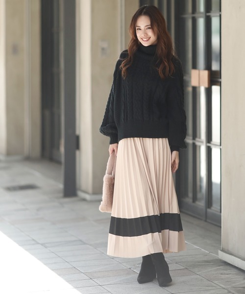 Girly Doll(ガーリードール)の「ケーブルタートルニット(ニット/セーター・レディース・ブラック/ブラック系その他/アイボリー/ホワイト系その他/ブラウン/ブラウン系その他・FREE)」の18枚目の写真