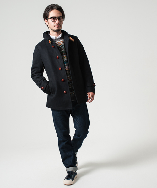 green label relaxing（グリーンレーベルリラクシング）の「◎STRC MELTON SHAWL コート ◆（その他アウター・メンズ・ブラック/グレー/ネイビー/ダークグリーン・SMALL/MEDIUM/X-LARGE/LARGE）」の9枚目の写真