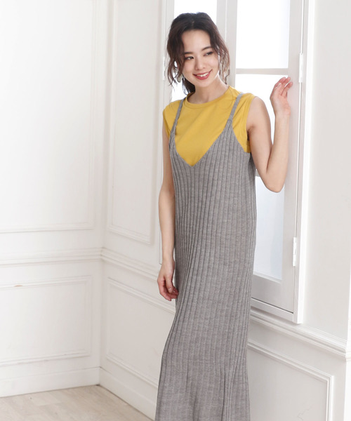 Girly Doll(ガーリードール)の「リブ編みキャミソールワンピース(ワンピース・レディース・ブラック/ベージュ/アイボリー/ボルドー/杢グレー・FREE)」の19枚目の写真