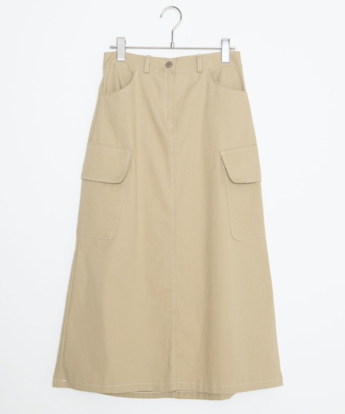 DING（ディング）の「DING/カーゴロングスカート（スカート・レディース・ライトベージュ/ブラック・FREE）」の11枚目の写真