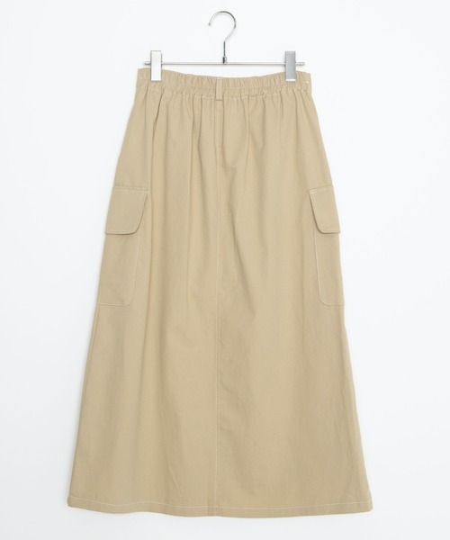 DING（ディング）の「DING/カーゴロングスカート（スカート・レディース・ライトベージュ/ブラック・FREE）」の10枚目の写真