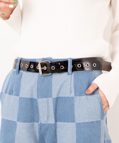 WEGO（ウィゴー）の「WEGO/クリアハトメベルト（ベルト・レディース・ブラック/パープル/その他1/ブラウン・FREE）」の2枚目の写真