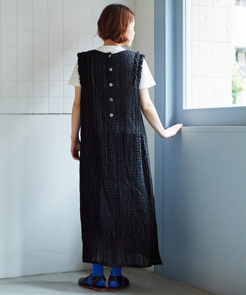 シャドウーサッカーチェック フリルワンピース ワンピース Bulle De ワンピース ドレス ワンピース Savon ビュルデサボン のファッション De