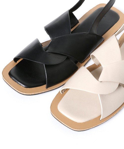 BAYFLOW（ベイフロー）の「クロスサンダル（サンダル・レディース・ブラック/オフホワイト・SMALL/MEDIUM/LARGE）」の7枚目の写真