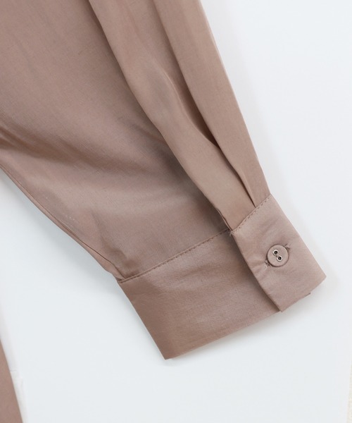 andme（アンドミー）の「サテンスキッパー長袖シャツワンピース（シャツワンピース・レディース・カーキ/モカ/グレー系その他/ブラック・M）」の8枚目の写真