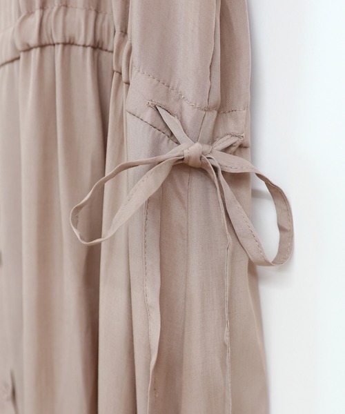 andme（アンドミー）の「サテンスキッパー長袖シャツワンピース（シャツワンピース・レディース・カーキ/モカ/グレー系その他/ブラック・M）」の11枚目の写真