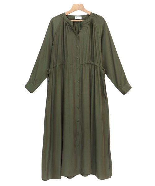 andme（アンドミー）の「サテンスキッパー長袖シャツワンピース（シャツワンピース・レディース・カーキ/モカ/グレー系その他/ブラック・M）」の18枚目の写真