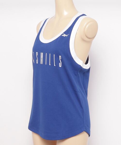 Reebok(リーボック)の「レズミルズR スリーブレス Tシャツ / Les MillsR Sleeveless Tee(タンクトップ・レディース・ブルー/グレー・SMALL/MEDIUM/LARGE/X-LARGE/XX-LARGE/X-SMALL)」の7枚目の写真