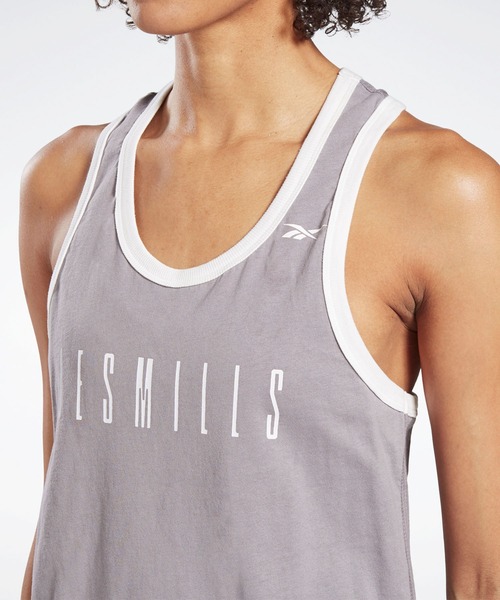Reebok(リーボック)の「レズミルズR スリーブレス Tシャツ / Les MillsR Sleeveless Tee(タンクトップ・レディース・ブルー/グレー・SMALL/MEDIUM/LARGE/X-LARGE/XX-LARGE/X-SMALL)」の10枚目の写真