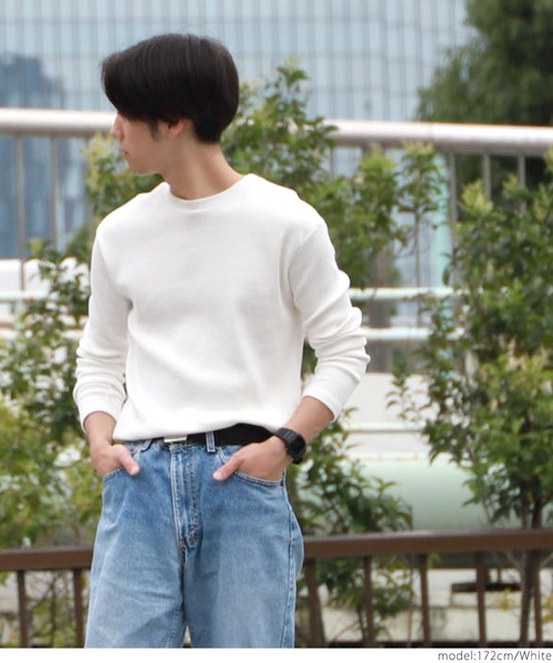 coca(coca)(コカ)の「リブTシャツ(Tシャツ/カットソー・メンズ・ホワイト/ブラック・ONE SIZE)」の9枚目の写真