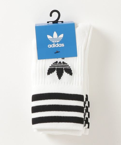 adidas Originals(アディダスオリジナルス)の「adidas Originals/アディダス オリジナルス MID CUT CREW SOCKS 3P/ミッドカット クルーソックス 3P(ソックス/靴下・メンズ・ホワイト×ブラック/ブラック×ホワイト・S/M/L)」の4枚目の写真