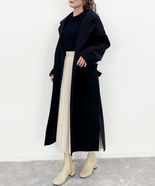 EPIMI E'PIMMY(エピミエピミー)の「ベルト付ロングコート(チェスターコート・レディース・ブラック/ベージュ/モカ/ミント/アイボリー・MEDIUM)」の3枚目の写真