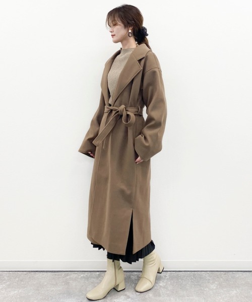 EPIMI E'PIMMY(エピミエピミー)の「ベルト付ロングコート(チェスターコート・レディース・ブラック/ベージュ/モカ/ミント/アイボリー・MEDIUM)」の18枚目の写真
