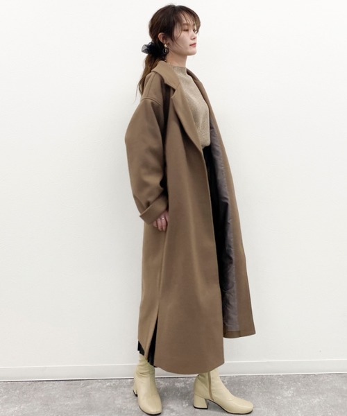 EPIMI E'PIMMY(エピミエピミー)の「ベルト付ロングコート(チェスターコート・レディース・ブラック/ベージュ/モカ/ミント/アイボリー・MEDIUM)」の6枚目の写真