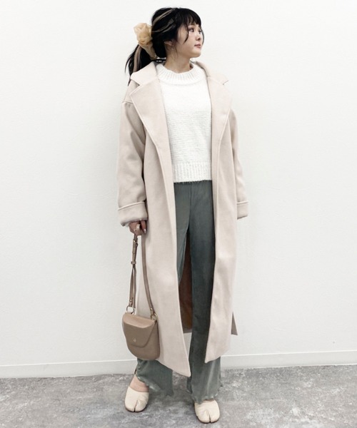 EPIMI E'PIMMY(エピミエピミー)の「ベルト付ロングコート(チェスターコート・レディース・ブラック/ベージュ/モカ/ミント/アイボリー・MEDIUM)」の9枚目の写真