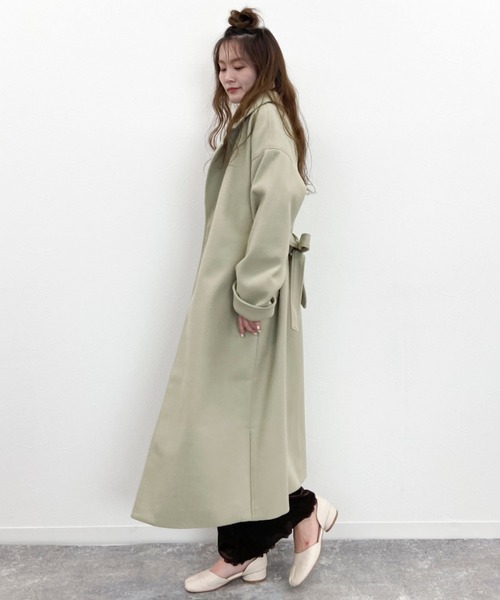 EPIMI E'PIMMY(エピミエピミー)の「ベルト付ロングコート(チェスターコート・レディース・ブラック/ベージュ/モカ/ミント/アイボリー・MEDIUM)」の16枚目の写真