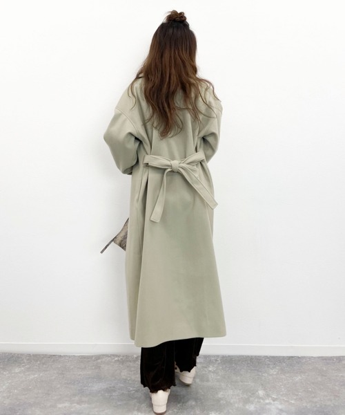 EPIMI E'PIMMY(エピミエピミー)の「ベルト付ロングコート(チェスターコート・レディース・ブラック/ベージュ/モカ/ミント/アイボリー・MEDIUM)」の13枚目の写真