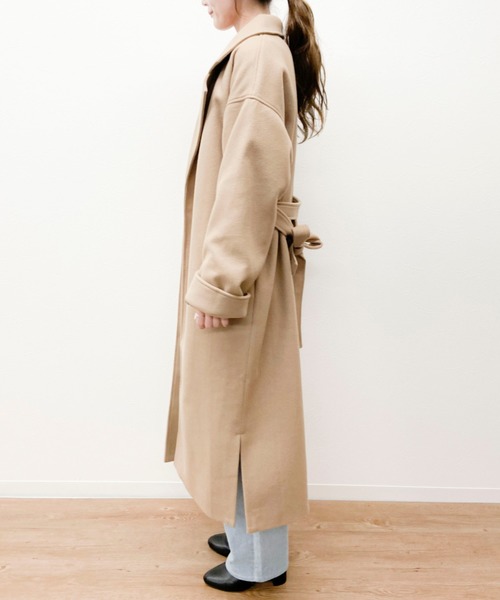 EPIMI E'PIMMY(エピミエピミー)の「ベルト付ロングコート(チェスターコート・レディース・ブラック/ベージュ/モカ/ミント/アイボリー・MEDIUM)」の11枚目の写真