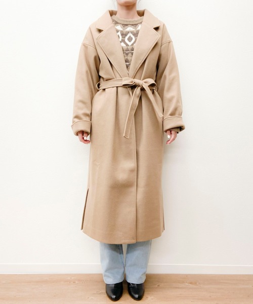 EPIMI E'PIMMY(エピミエピミー)の「ベルト付ロングコート(チェスターコート・レディース・ブラック/ベージュ/モカ/ミント/アイボリー・MEDIUM)」の19枚目の写真