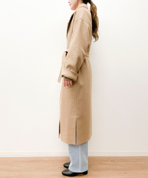 EPIMI E'PIMMY(エピミエピミー)の「ベルト付ロングコート(チェスターコート・レディース・ブラック/ベージュ/モカ/ミント/アイボリー・MEDIUM)」の7枚目の写真