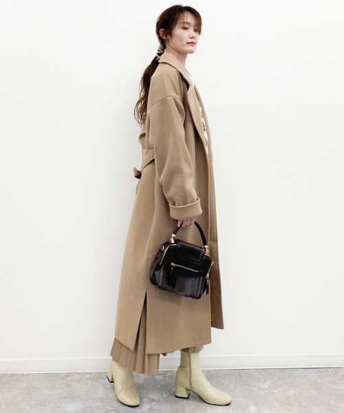 EPIMI E'PIMMY(エピミエピミー)の「ベルト付ロングコート(チェスターコート・レディース・ブラック/ベージュ/モカ/ミント/アイボリー・MEDIUM)」の10枚目の写真