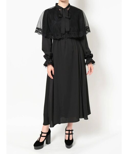 セール Eatme イートミー のファッション ケープ付きマキシワンピース ワンピース