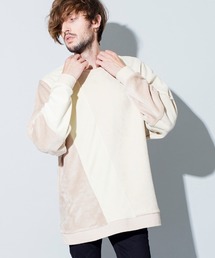 NO ID.（ノーアイディ）の「mlt3128-エコファー切り替えドルマンスリーブＣ－Ｎ－プルオーバー（Tシャツ/カットソー・メンズ）」